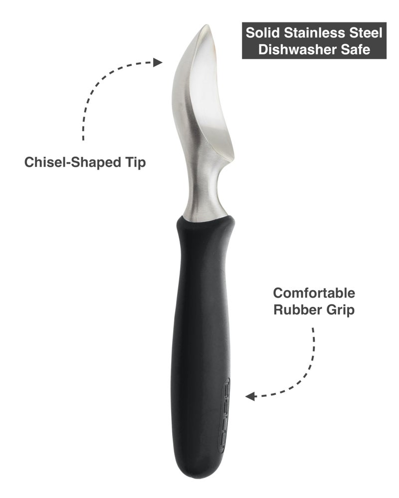 BALCI Ice Cream Scoop - Heavy Duty Stainless Steel Icecream Scooper With Non-Slip Rubber Grip - Professional Metal Ice-Cream Spade - Dishwasher Safe â€“ Black - Image 3
